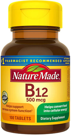 Nature Made® Vitamin B12 500mcg Tablets 100ct.