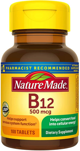 Nature Made® Vitamin B12 500mcg Tablets 100ct.