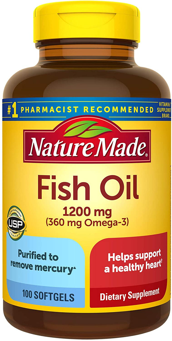 Nature Made® Fish Oil with Omega-3 1200 mg/720 mg Softgels 100ct.
