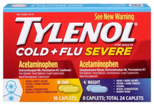 Load image into Gallery viewer, Tylenol® Cold + Flu Severe Day and Night Caplets 24ct.