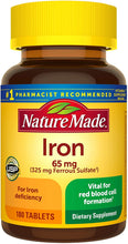 Load image into Gallery viewer, Nature Made® Iron 65mg Tablets 180ct.