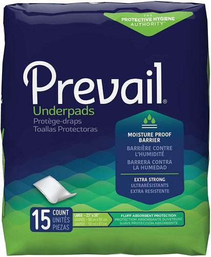Prevail® Underpads Fluff Absorbent Protection Large 15ct.