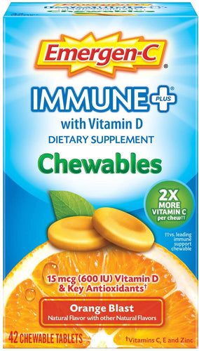 Emergen-C® Immune+ with Vitamin D Orange Blast Chewable Tablets 42ct.