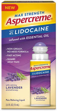 Cargar imagen en el visor de la galería, Aspercreme Max Strength with 4% Lidocaine Lavender Infused Roll-On 2.5fl. oz.