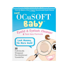 Cargar imagen en el visor de la galería, Ocusoft® Baby Eyelid &amp; Eyelash Cleansing Towelettes 20ct.