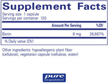 Load image into Gallery viewer, Pure Encapsulations® Biotin 8mg Capsules 120ct.