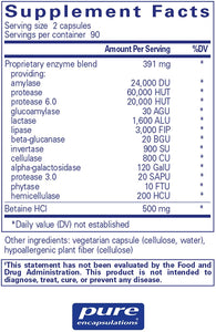 Pure Encapsulations® Digestive Enzymes Ultra w/ HCl Capsules 180ct.
