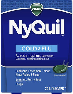Vicks® NyQuil® Cold & Flu Nighttime Relief LiquiCaps 24ct.
