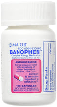 Cargar imagen en el visor de la galería, Major® Banophen Diphenhydramine HCI 25mg Capsules 24ct.