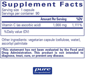 Pure Encapsulations® Ascorbic Acid Capsules 90ct.