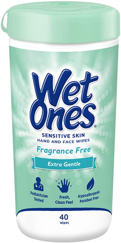 Wet Ones® Sensitive Skin Fragrance Free Hand and Face Wipes 40ct.