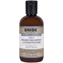 Cargar imagen en el visor de la galería, Brisk® Grooming 2 in 1 Beard Shampoo + Conditioner 5.1fl. oz.