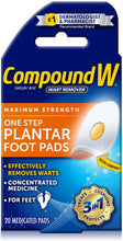 Load image into Gallery viewer, Compound W® Maximum Strength 1 Step Plantar Foot Pads 20ct.