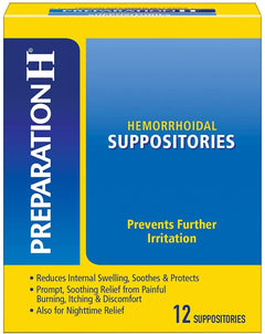 Preparation H® Hemorrhoidal Suppositories 12 ct Box 
