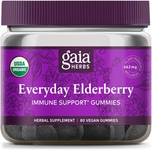 Cargar imagen en el visor de la galería, Gaia® Herbs Everyday Elderberry Immune Support Gummies
