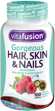 Load image into Gallery viewer, VitaFusion® Gorgeous Hair, Skin &amp; Nails Multivitamin Gummies 100ct.