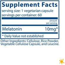 Cargar imagen en el visor de la galería, Vital Nutrients® Melatonin 10mg Capsules 60ct.
