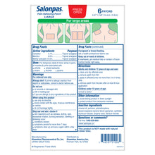 Load image into Gallery viewer, Salonpas® Pain Relief Patch Large 6ct.