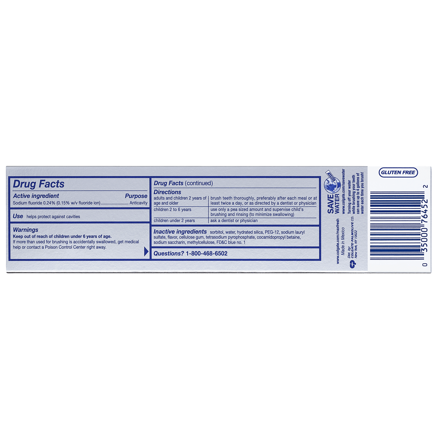 Colgate Toothpaste Label