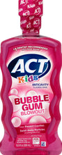 Cargar imagen en el visor de la galería, ACT Kid&#39;s Anticavity Bubble Gum Blowout Mouthwash 16.9fl.oz.