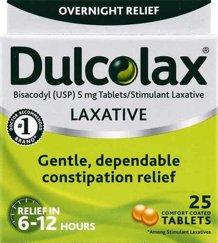 Dulcolax® Overnight Relief Laxative 5mg Tablets 25ct.