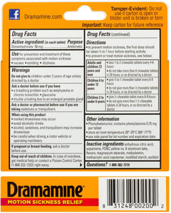 Dramamine® Motion Sickness Relief Orange Flavor Chewable Tablets 8ct.
