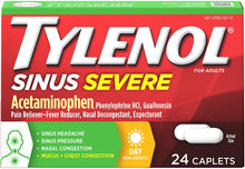 Load image into Gallery viewer, Tylenol® Sinus Severe Daytime Acetaminophen Caplets 24ct.