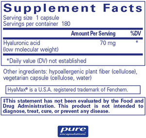 Pure Encapsulations® Hyaluronic Acid Capsules 180ct.