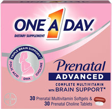 Load image into Gallery viewer, ONE A DAY® Prenatal Advanced Complete Multivitamin 30 Softgels &amp; 30 Tablets