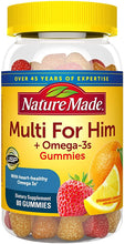 Load image into Gallery viewer, Nature Made® Multi For Him Omega-3s Gummies 80ct.