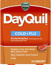 Cargar imagen en el visor de la galería, Vicks® DayQuil® Cold &amp; Flu Multi-Symptom Relief Liquicaps 24ct.