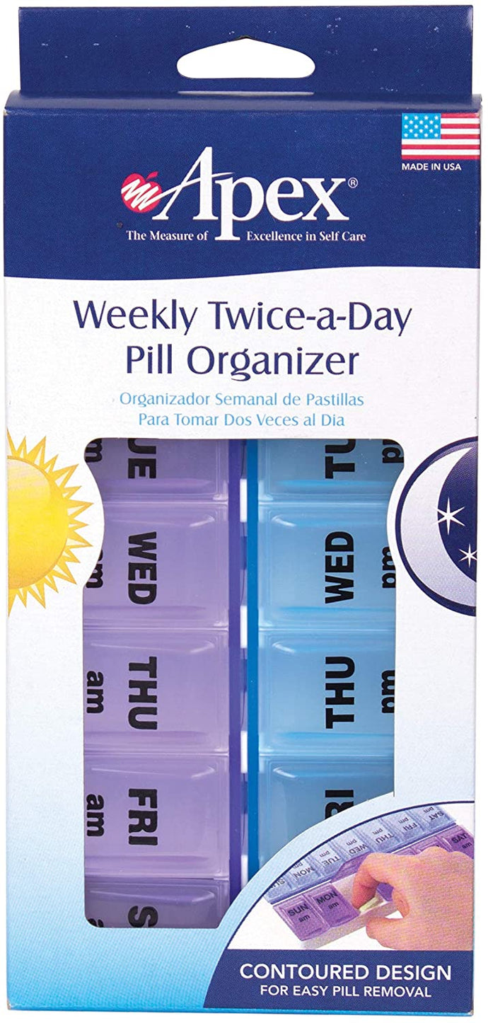 Apex Weekly Twice-A-Day Pill Organizer