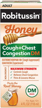Load image into Gallery viewer, Robitussin® Honey Cough &amp; Chest Congestion DM for Adults 4fl. oz.