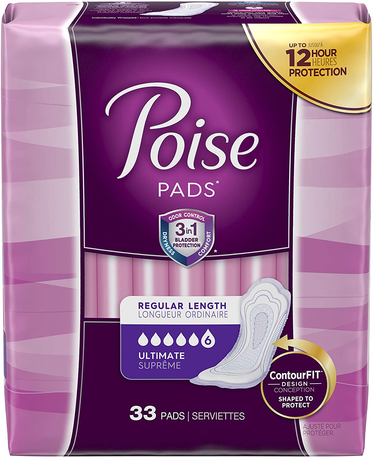 Poise® Pads Ultimate Absorbency Regular Length 33ct. - Sona Shop