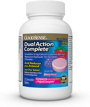 Load image into Gallery viewer, GoodSense® Dual Action Complete Acid Reducer + Antacid Berry Chewable Tablets 25ct.
