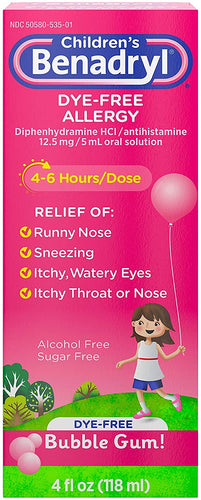Children’s BENADRYL® Dye-Free Allergy Liquid 4fl. oz.