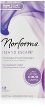 Cargar imagen en el visor de la galería, Norforms® Island Escape® Feminine Deodorant Suppositories 12ct.