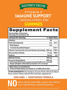 Nature's Truth® Vitamin C Immune Support + Manuka Honey & Zinc Gummies 60ct.
