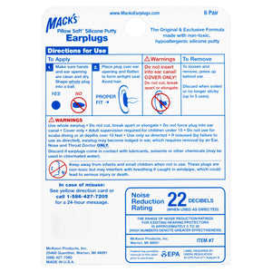 Mack's® Pillow Soft® Silicone Putty Ear Plugs