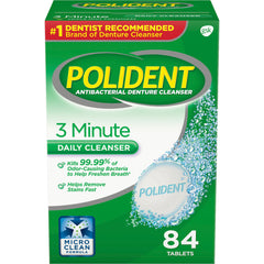 Polident® 3 Minute Antibacterial Daily Denture Cleanser 84ct