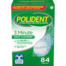 Cargar imagen en el visor de la galería, Polident® 3 Minute Antibacterial Daily Denture Cleanser 84ct