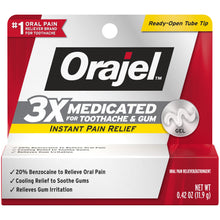 Cargar imagen en el visor de la galería, Orajel™ 3x Medicated For Toothache &amp; Gum Gel 0.25oz