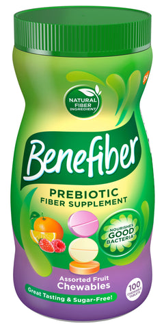 Benefiber® Prebiotic Fiber Assorted Fruit Sugar Free Chewable Tablets 100ct.