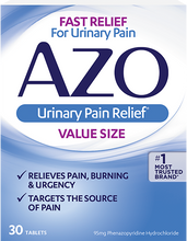 Cargar imagen en el visor de la galería, AZO Urinary Pain Relief® Tables 30ct.