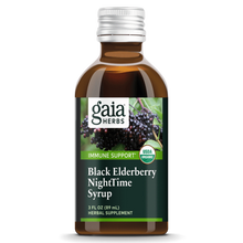 Load image into Gallery viewer, Gaia® Herbs Black Elderberry NightTime Syrup 3fl. oz.