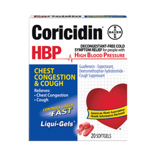 Load image into Gallery viewer, Coricidin® HBP Chest Congestion &amp; Cough Liquid Gels