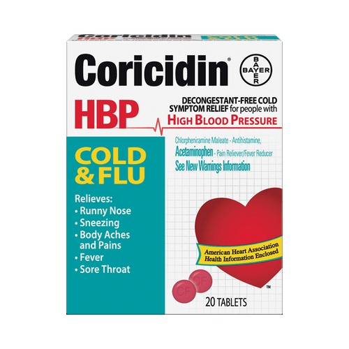 Coricidin® HBP Cold & Flu Relief Tablets