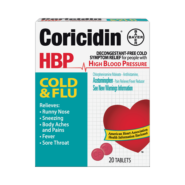 Coricidin® HBP Cold & Flu Relief Tablets