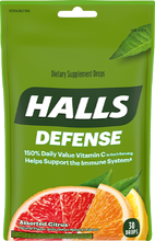 Cargar imagen en el visor de la galería, Halls® Defense Assorted Citrus Cough Drops 30ct