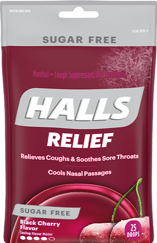 Halls® Relief Black Cherry Sugar-Free Cough Drops 25ct